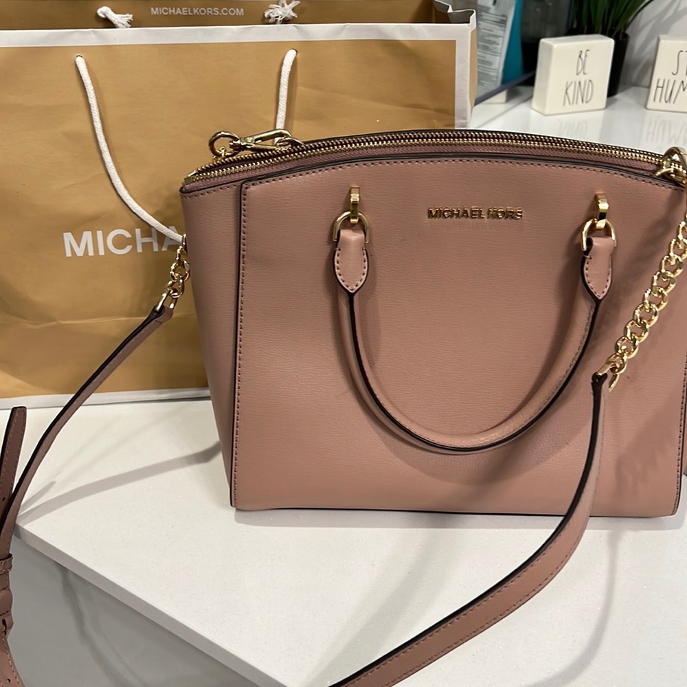NWOT Michael Kors Ellis Leather Satchel Handbag